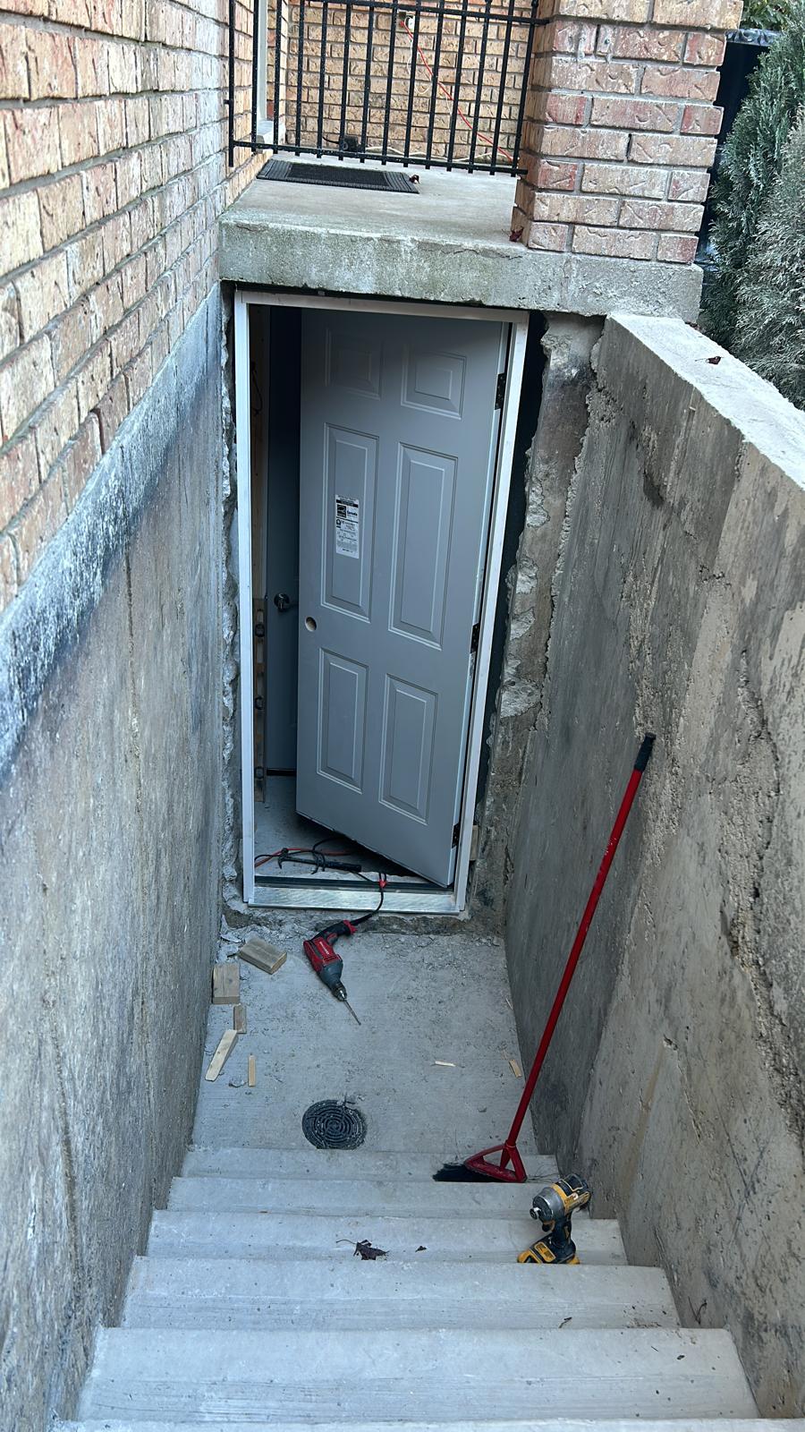 Concrete basement walkout