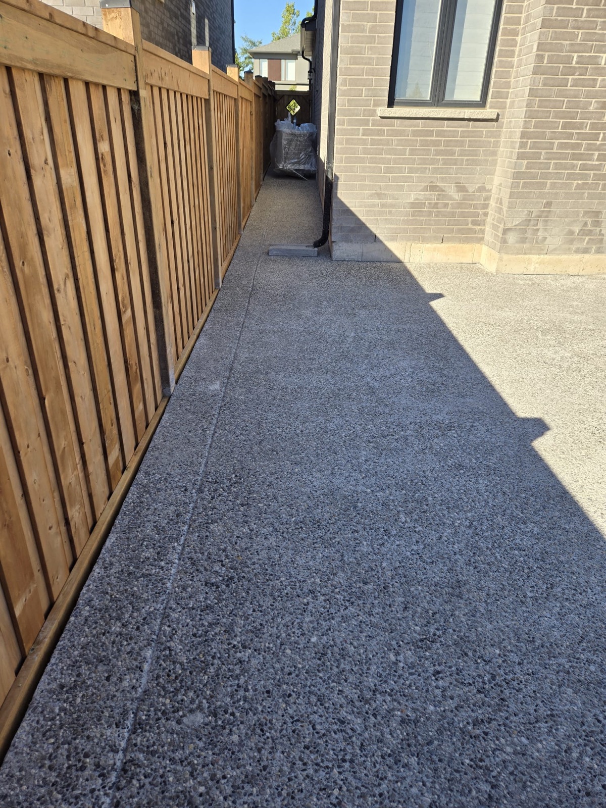 Exposed aggregate side and back