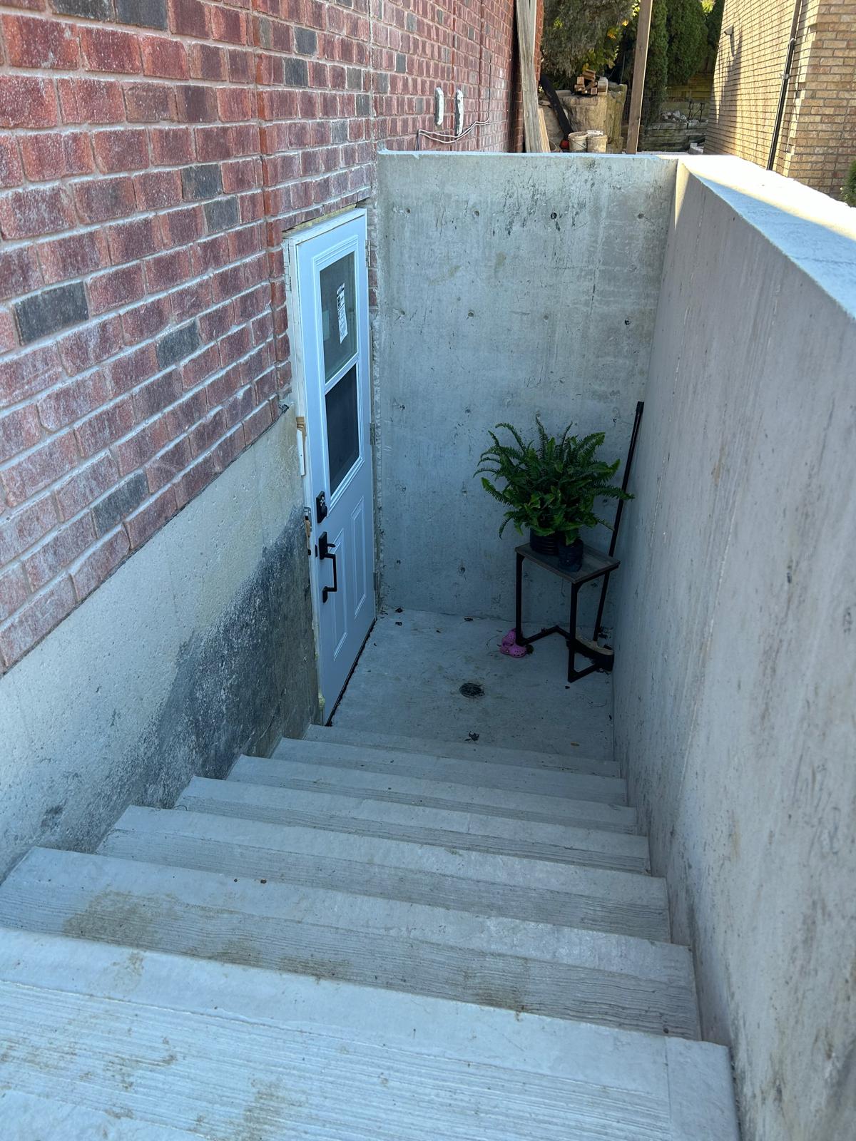 Basement walkout concrete