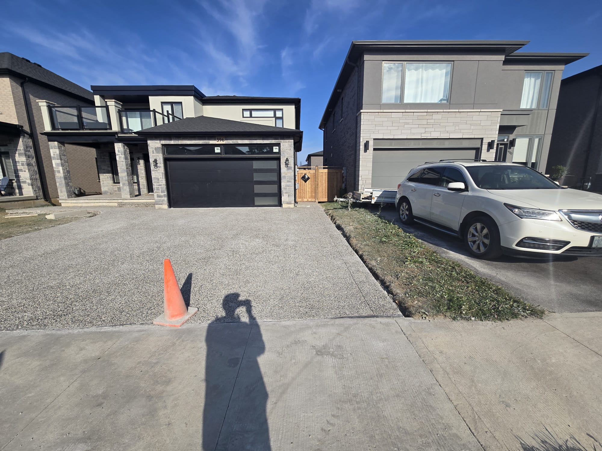Exposed concrete driveway