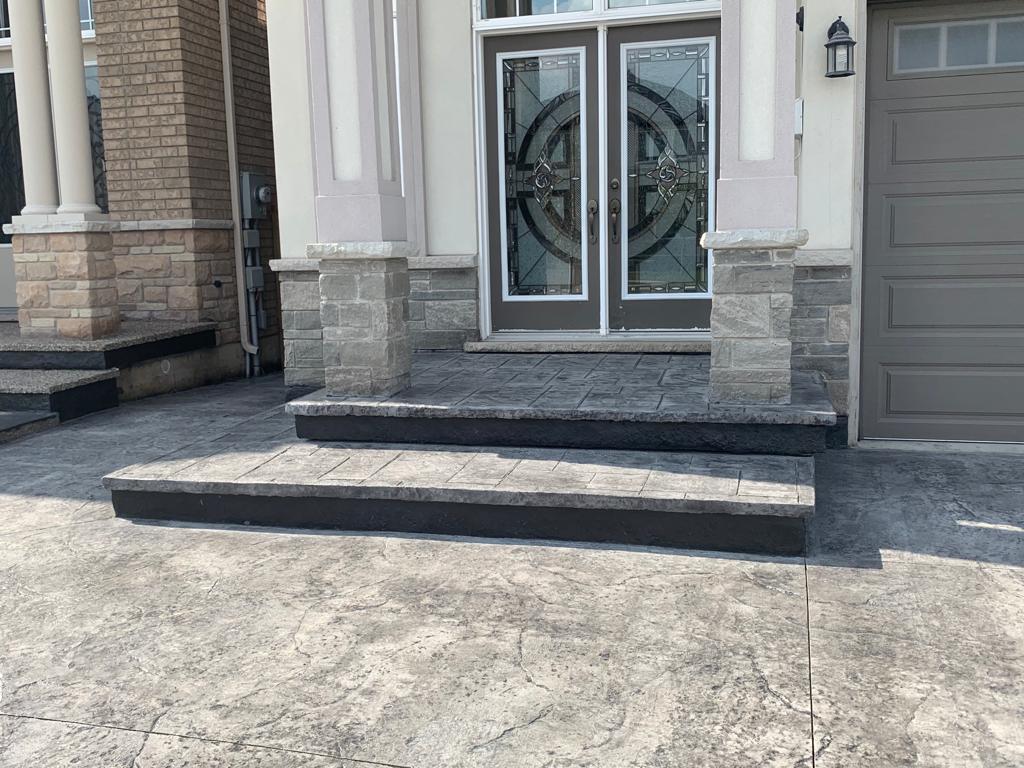 Stamped concrete steps Hamilton Ontario