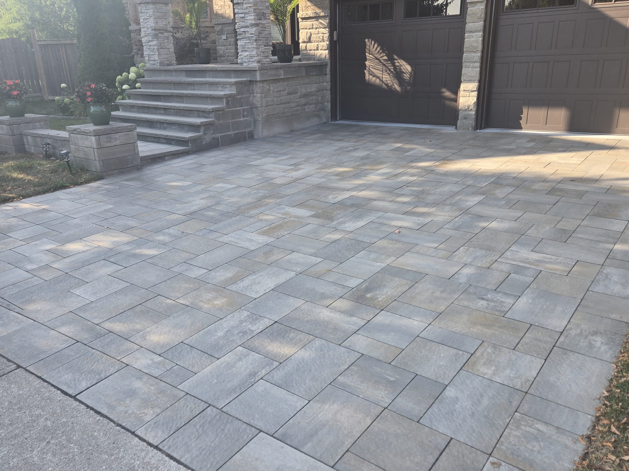Interlocking pavers with steps