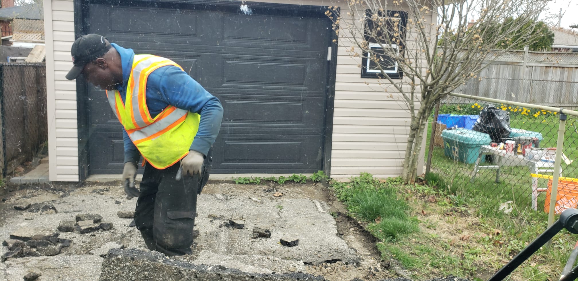 Paving work in progress